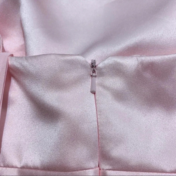 NWT Milanoo Pink Sleeveless Dress Satin Flower Waist Detail - Picture 8 of 8